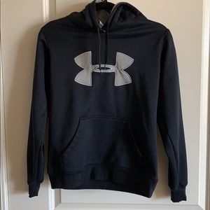 Black and gray under armor hoodie sweatshirt